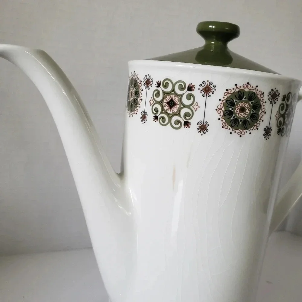 Vintage 1960s Johnston Brothers Large Green/White Coffee/Tea Pot. - Picture 10 of 12